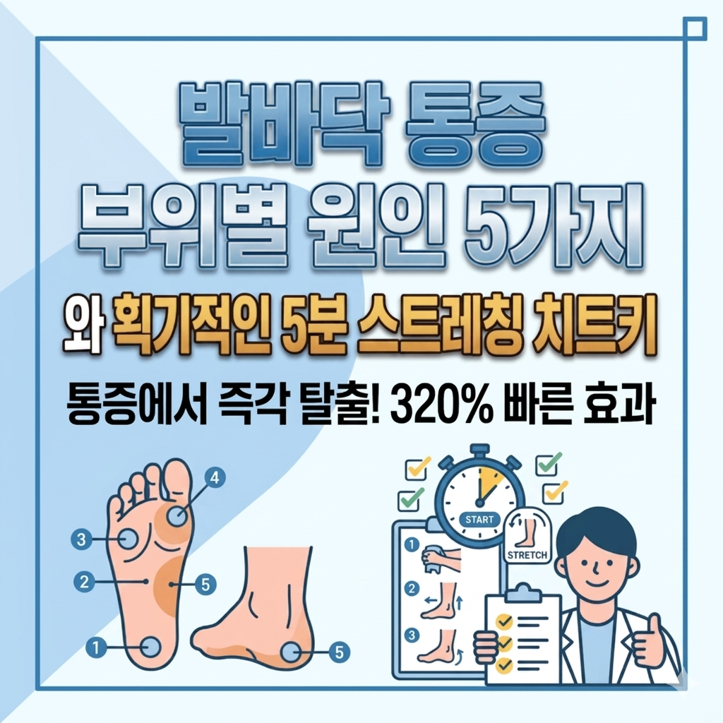 발바닥 통증 부위별 원인 5가지와 획기적인 5분 스트레칭 치트키