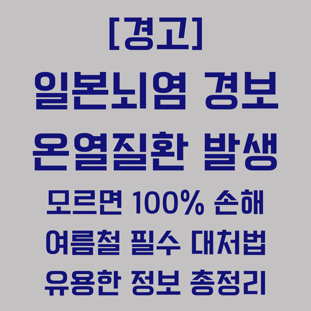 일본뇌염 경보 온열질환 발생 여름철 필수 대처법 유용한 정보 총정리