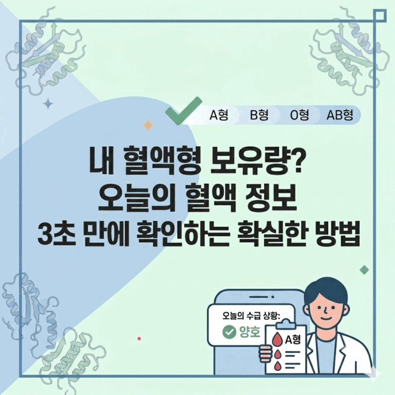 혈액형 보유량 오늘의 혈액 정보 3초 만에 확인하는 확실한 방법