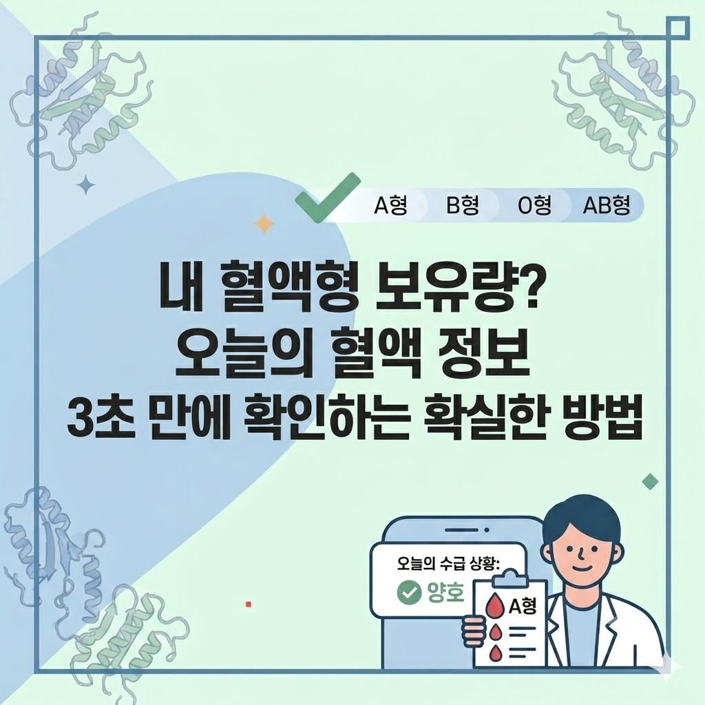 혈액형 보유량 오늘의 혈액 정보 3초 만에 확인하는 확실한 방법