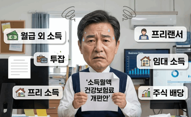 2026년 건보료 개편 비상! 월급 외 소득 공제 1,000만 원 축소 시 내가 내야 할 돈