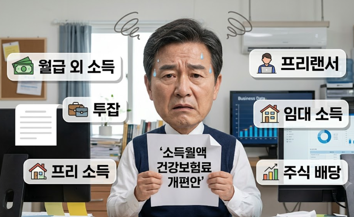2026년 건보료 개편 비상! 월급 외 소득 공제 1,000만 원 축소 시 내가 내야 할 돈