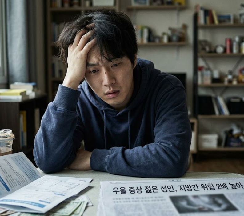 우울증 있으면 지방간 위험 2배? 도대체 왜 그럴까? (3가지 원인과 확실한 예방법)